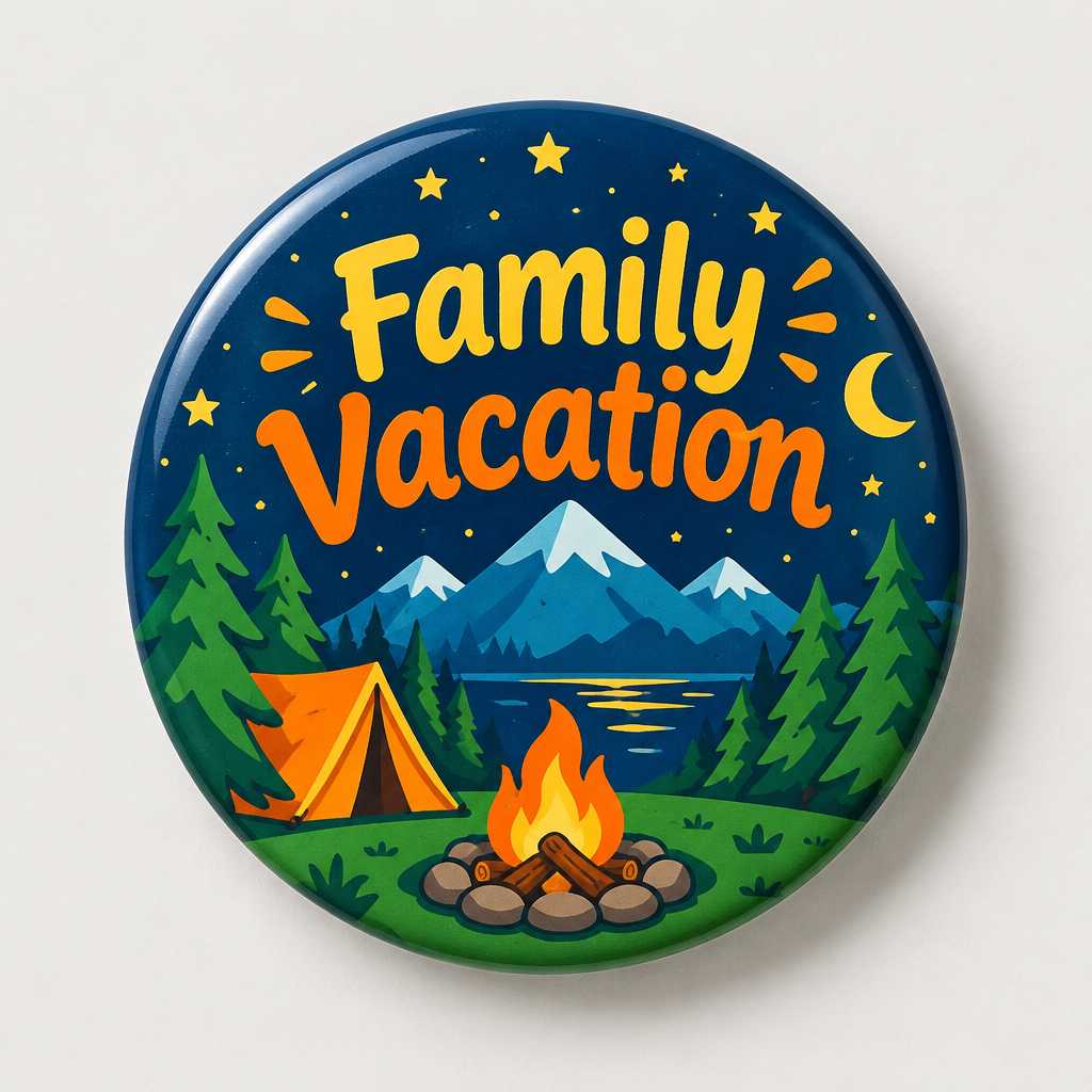Family Vacation Matching Camping Swag Custom Pinback 2.25-inch