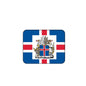 Iceland flag mouse pad with blue border and crest design, rounded corners