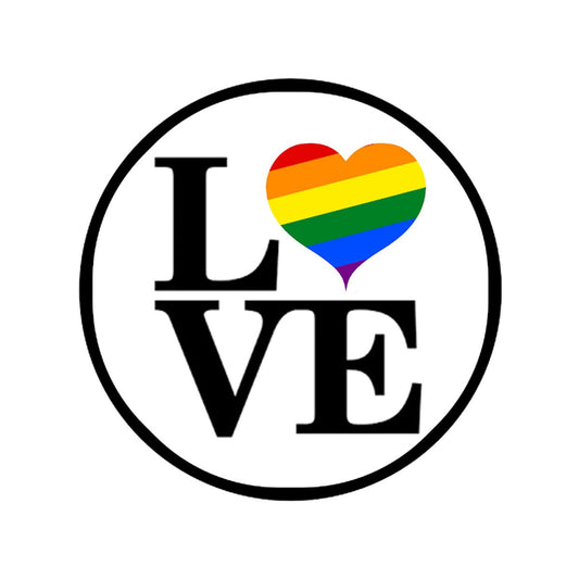 Love LGBT Heart Flag Button Pinback Button Pin 2.25-inch Default Title