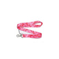 Pink butterfly-pattern lanyard keychain with ID holder and metal clip