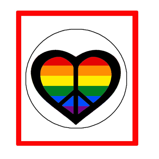 Peace Symbol Heart LGBT Flag 1.25-inch Pinback Button, backpacks Default Title