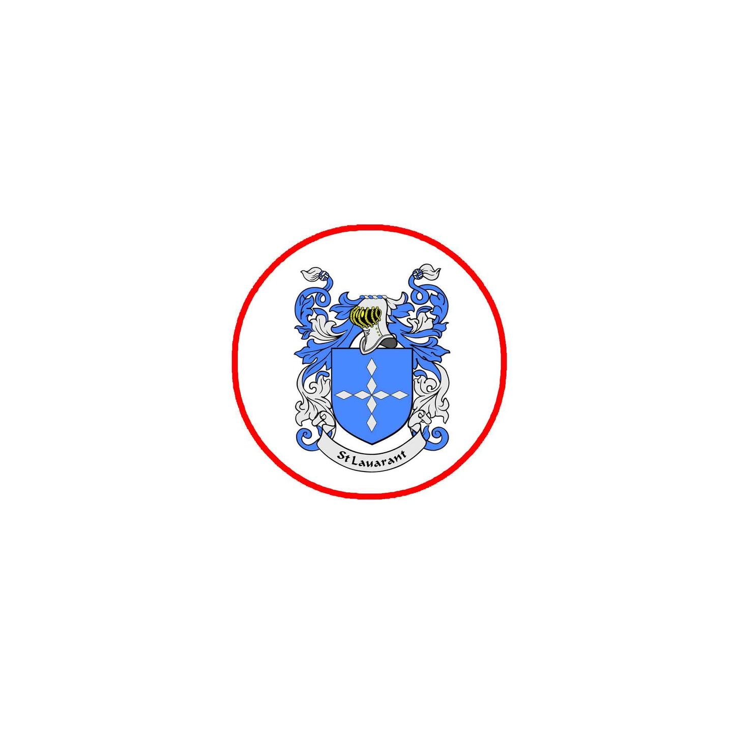 St. Laurent Family Crest 3-inch Coat of Arms Fridge Round Magnet Default Title
