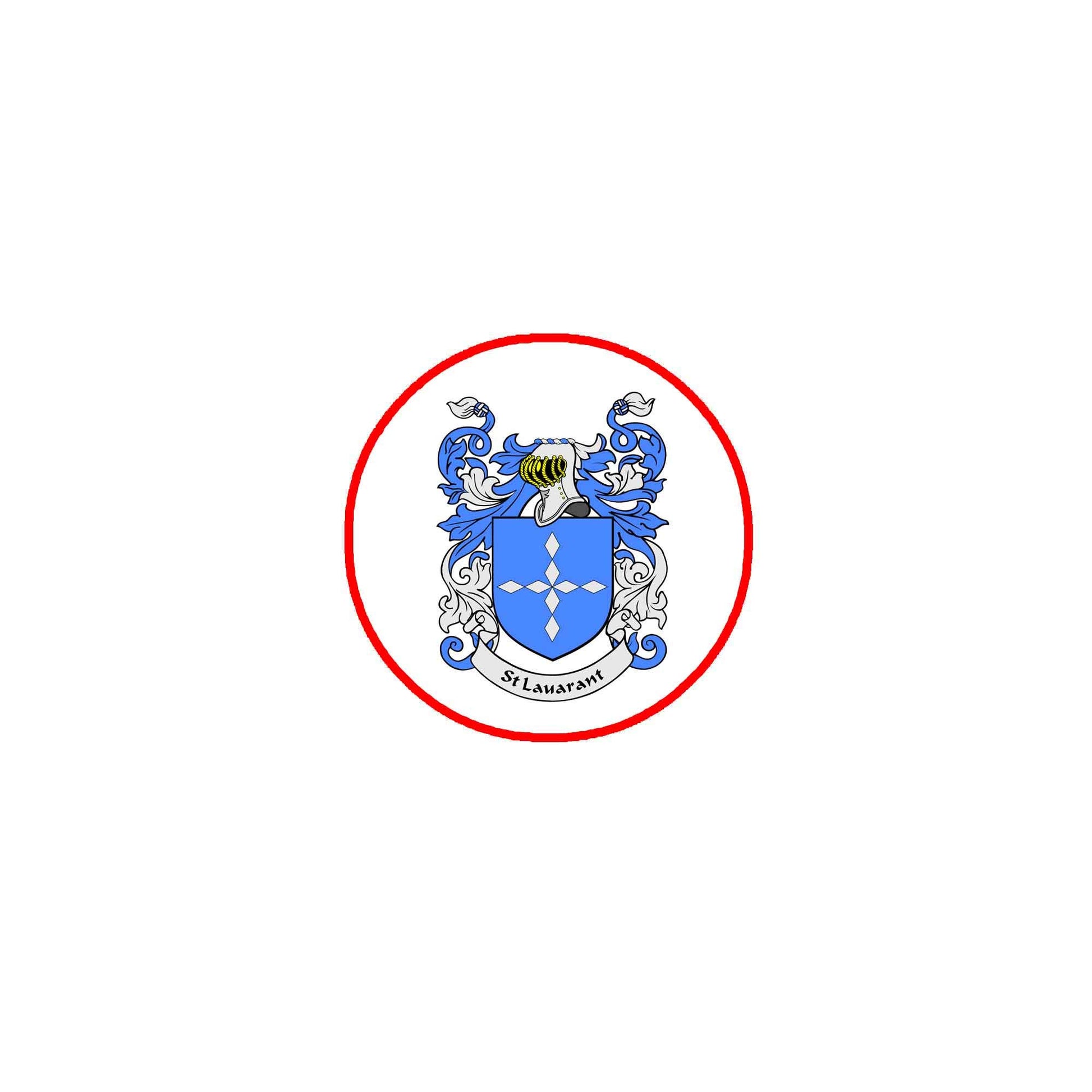 St. Laurent Family Crest 3-inch Coat of Arms Fridge Round Magnet Default Title