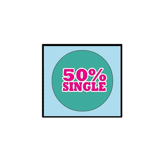 Fifty Percent Single Pinback Button 2.25-inch - My Pinbacks