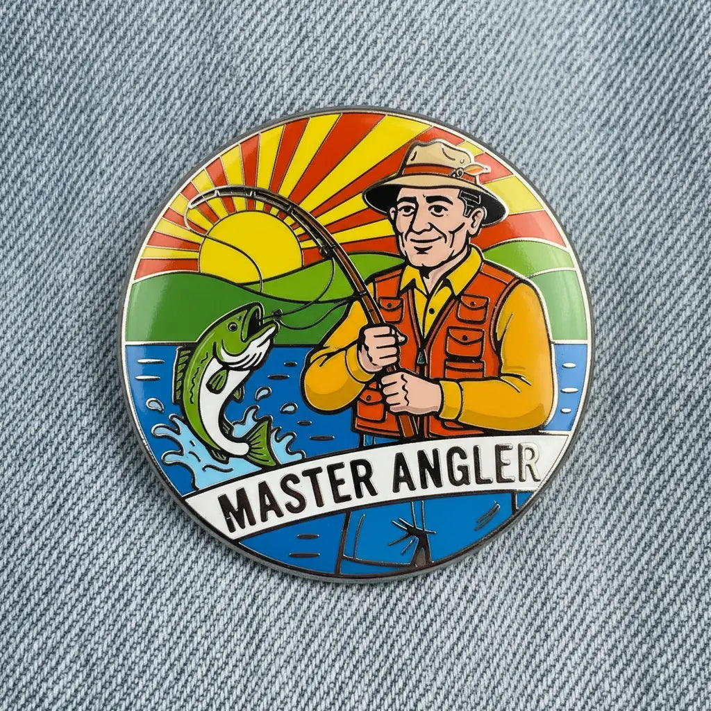 Fisherman Pinback 2.25-inch