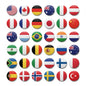Flags of the World Pinback 1.25-inch 30 Pcs - My Pinbacks
