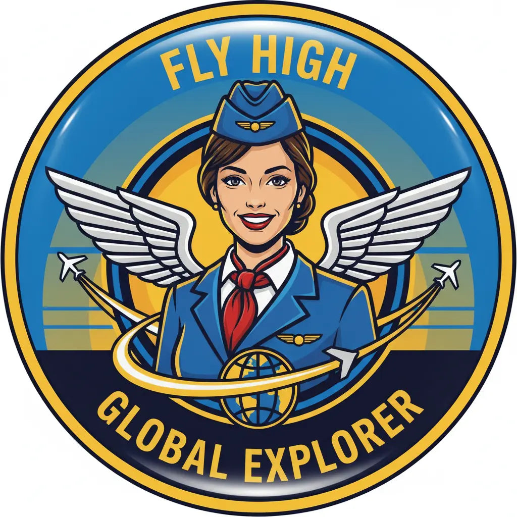 Flight attendant Pinback 2.25-inch