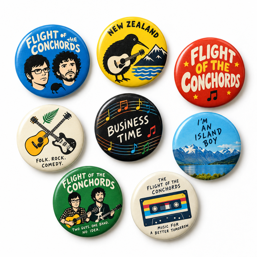Flight of the Conchords Pin Button 1.25-inch 8 Pcs