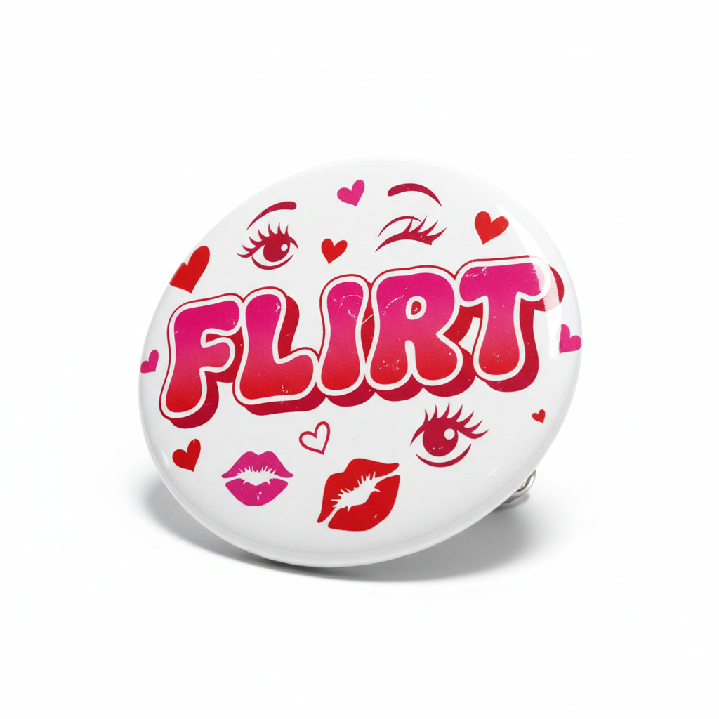 Flirt Button Pinback 2.25-inch