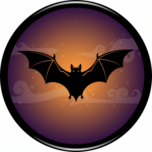 Flying Bat Halloween Pinback 2.25-inch