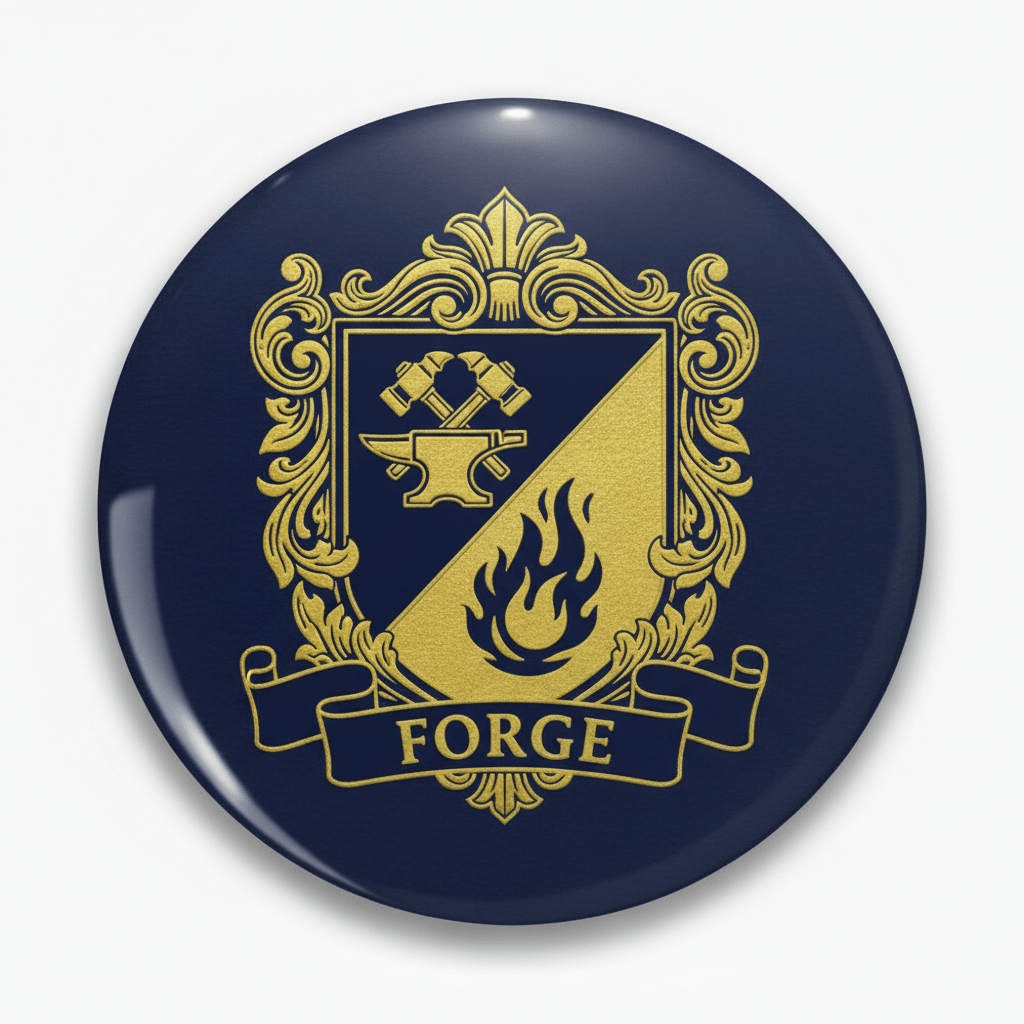 Forge Family Crest Coat of Arms Pinback 3-inch - My Pinbacks