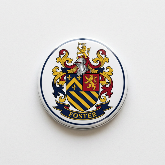 Foster Family Crest Coat of Arms Pin Button 3-inch