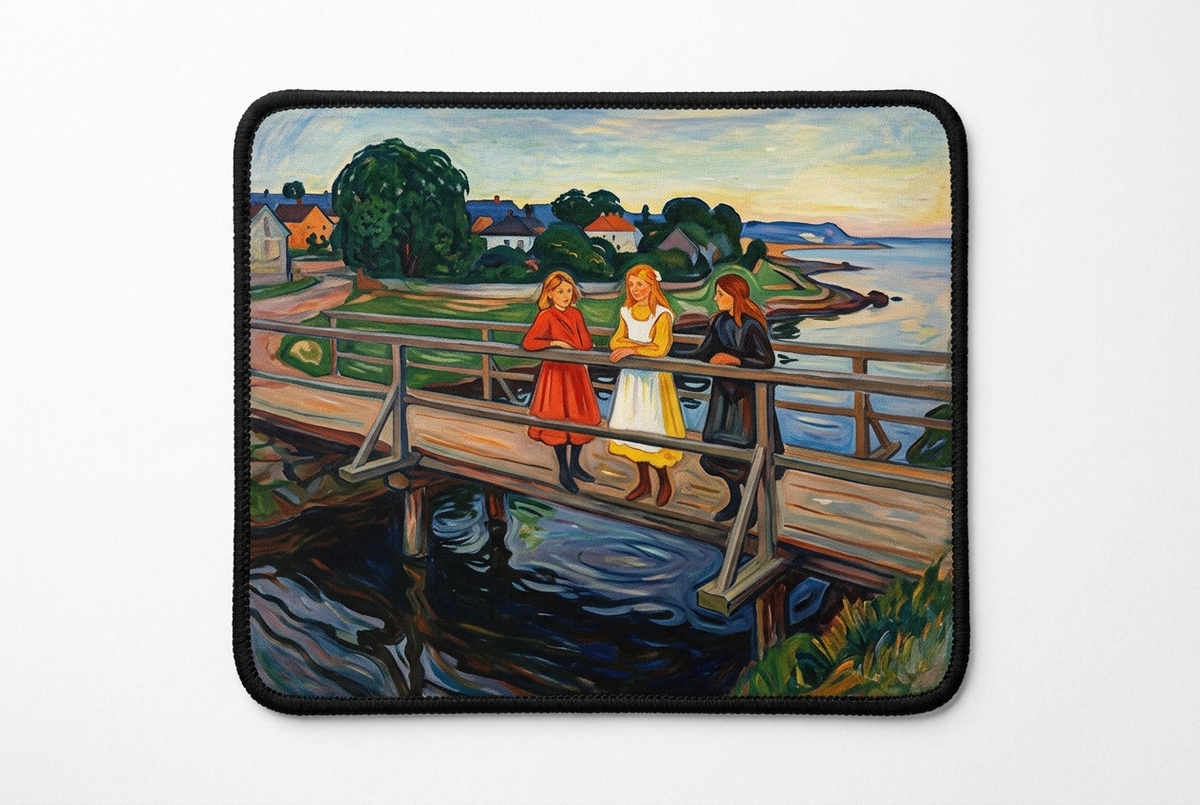 Edvard Munch Four Girls on the Bridge Mousepad