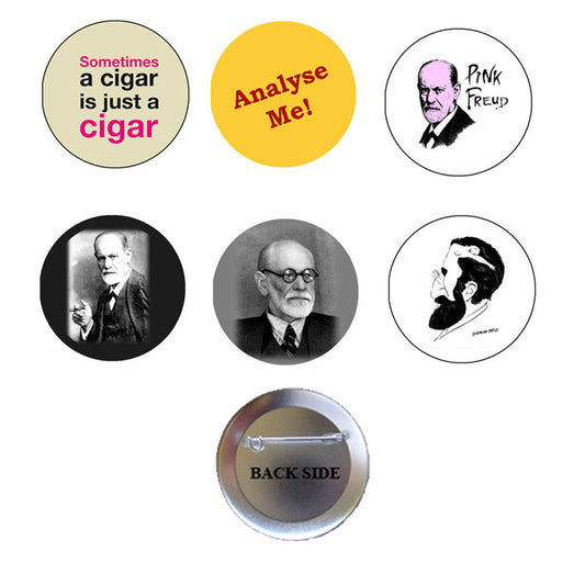 Sigmund Freud Pinback 1,25" 6 pièces