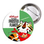 Round Kellogg's Sugar Frosted Flakes pinback button with colorful tiger face art