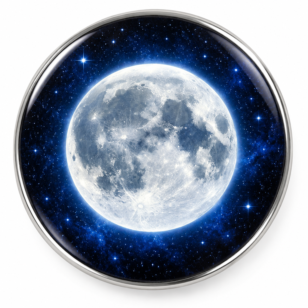 Full Moon Pin Button 2.25-inch