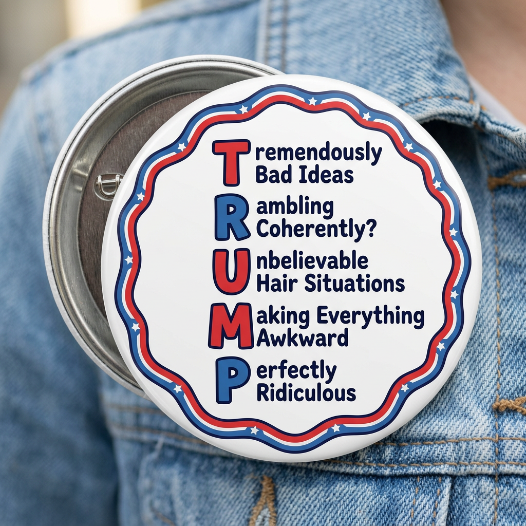 Funny Anti Trump Acrostic Political Election Pin Button 2.25-inch