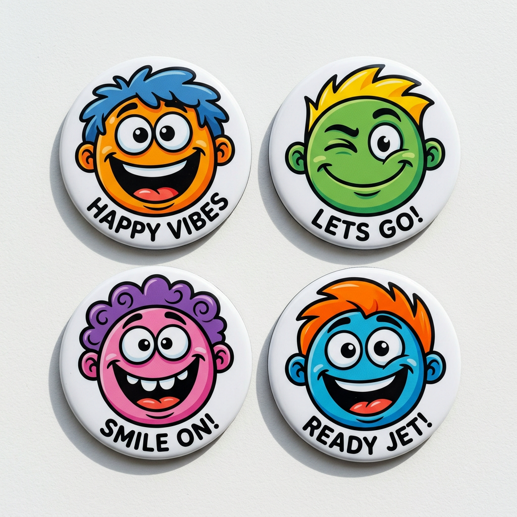 Funny Car Magnets Buddy Collection 2.25-inch 4 Pcs