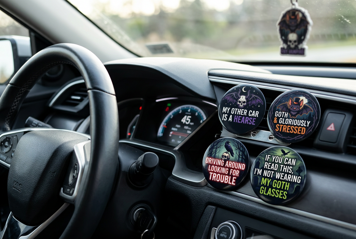 Funny Car Magnets Gothic Collection 2.25-inch 4 Pcs