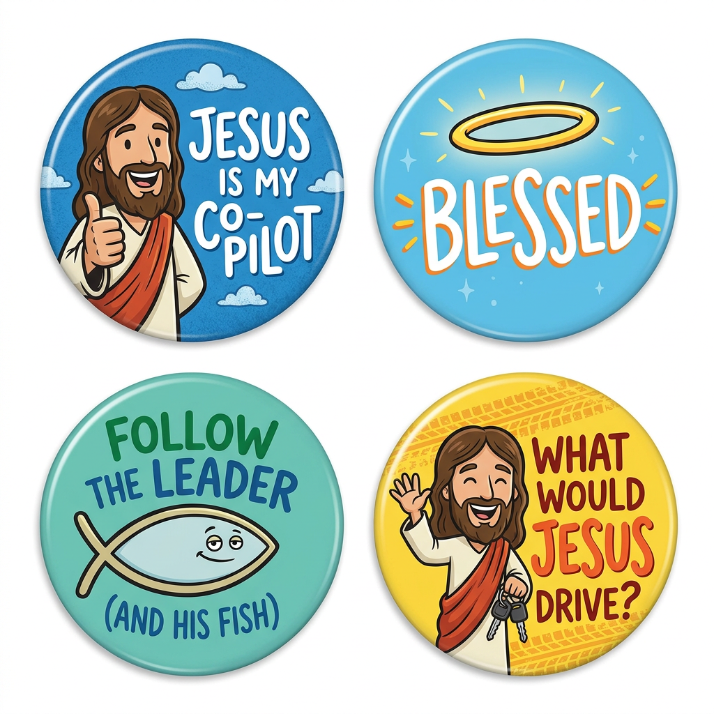 Funny Car Magnets Jesus Collection 2.25-inch 4 Pcs
