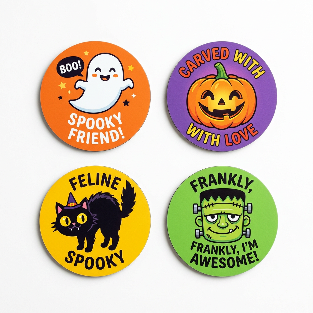 Funny Car Magnets Scary Collection 2.25-inch 4 Pcs