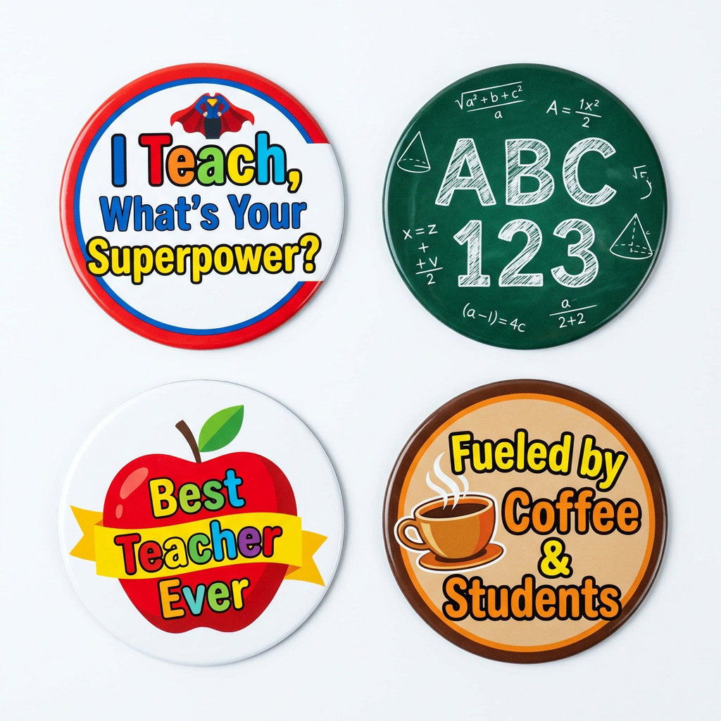 Funny Car Magnets Teacher Collection 2.25-inch 4 Pcs