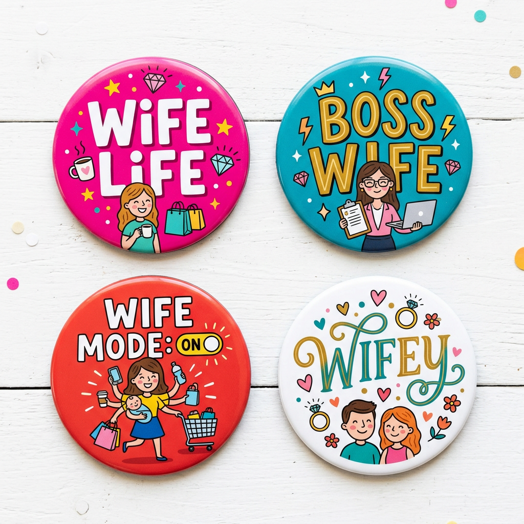 Funny Car Magnets Wife Collection 2.25-inch 4 Pcs