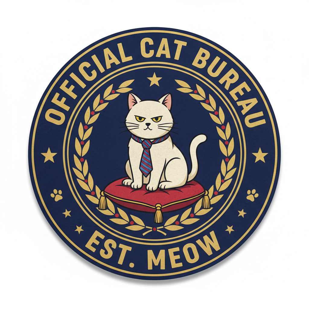 Funny Cat Government Seal Pinback 2.25-inch