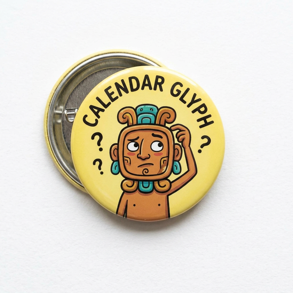 Funny Mesoamerican Symbolst Pin Button 1.25-inch 8 Pcs