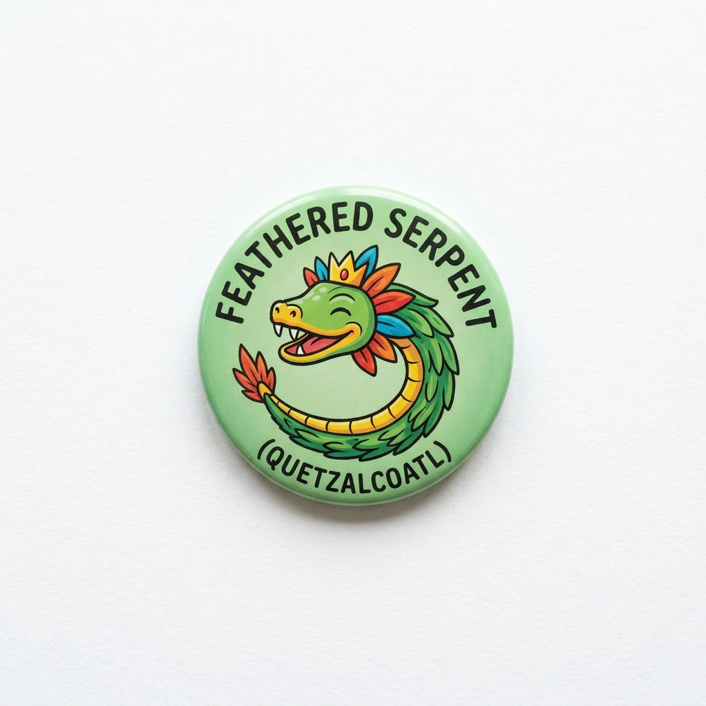 Funny Mesoamerican Symbolst Pin Button 1.25-inch 8 Pcs
