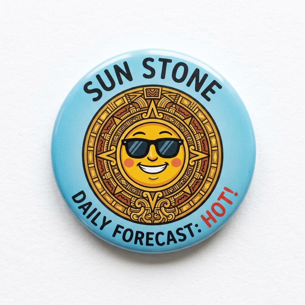 Funny Mesoamerican Symbolst Pin Button 1.25-inch 8 Pcs
