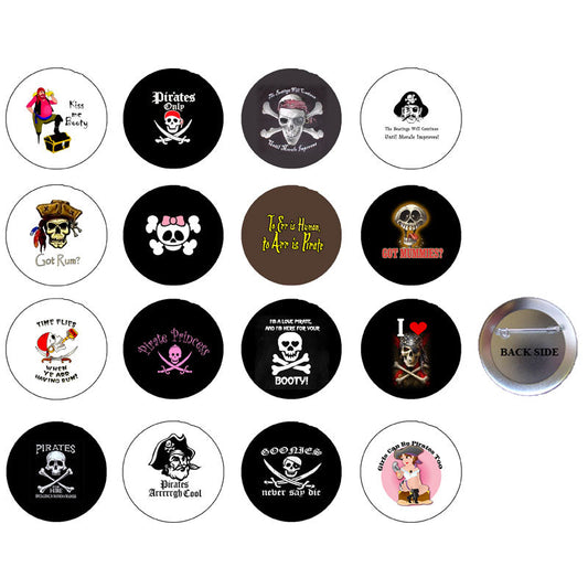 Pin pirata de 1,25" 16 piezas