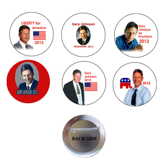 Gary Johnson 2012 Pinback 1,25" 6 pièces