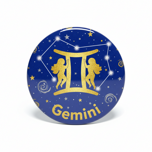 Gemini Zodiac Sign Button Pinback 2.25-inch