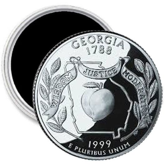 Georgia State Quarter Mint Image Magnet 2.25"