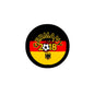 Germany 2018 football pinback button with black rim and GERMANY 2018 flag design