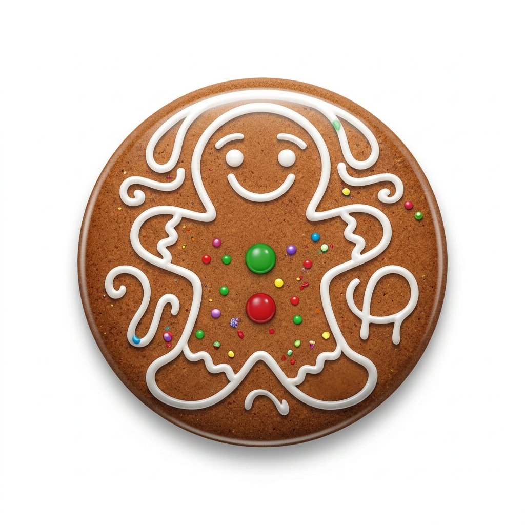 Gingerbread Men Candy Pinback 1.25-inch 8 Pcs