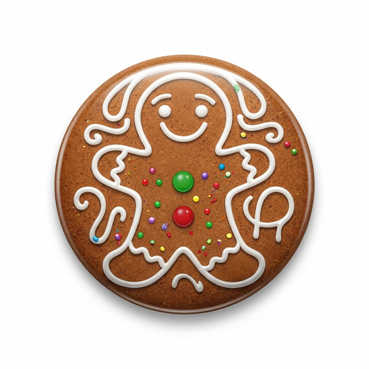 Gingerbread Men Candy Pinback 1.25-inch 8 Pcs