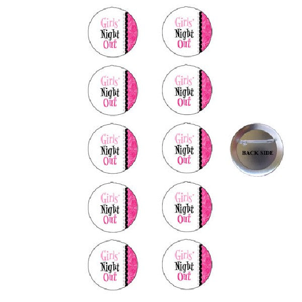 Pinback Bachelorette Soirée entre filles 1,25" 10 pièces