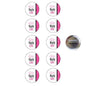 Girls Night Out pinback buttons set of 10, round white with pink lettering