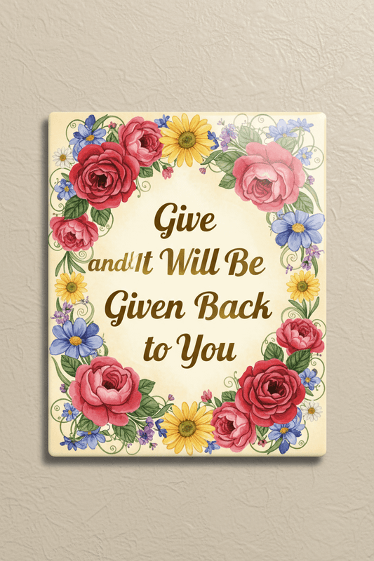 Give and it will be given back to you Acrylic Fridge Magnetic 3-inch x 4-inch - My Pinbacks