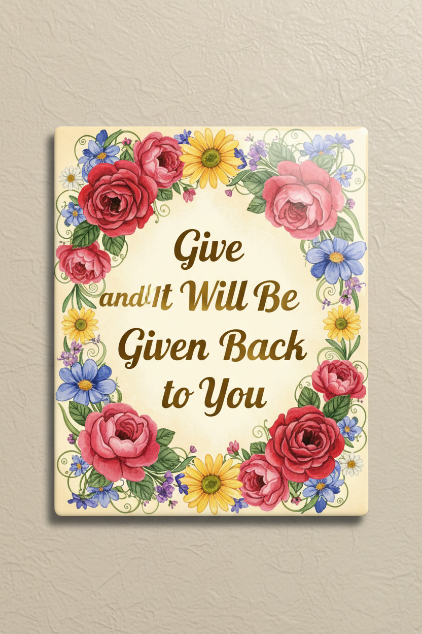 Give and it will be given back to you Acrylic Fridge Magnetic 3-inch x 4-inch