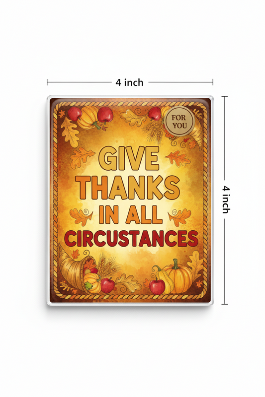 Give thanks in all circumstances Acrylic Fridge Magnetic 3-inch x 4-inch