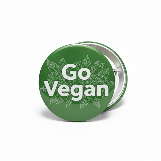Go Vegan Pinback 2.25-inch