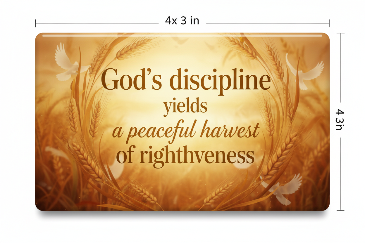 God’s discipline yields a peaceful harvest of righteousness Acrylic Fridge Magnetic 3-inch x 4-inch