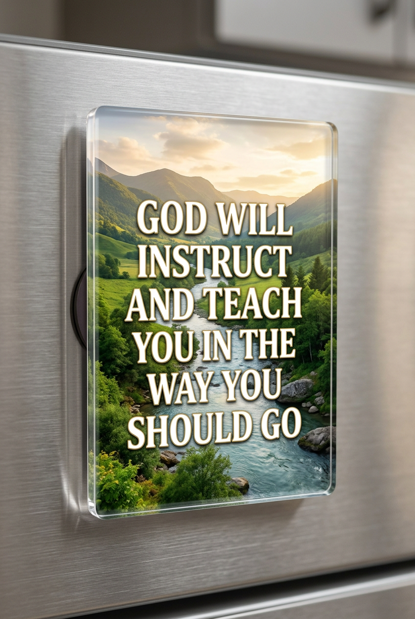 God will instruct and teach you in the way you should go Acrylic Fridge Magnetic 3-inch x 4-inch