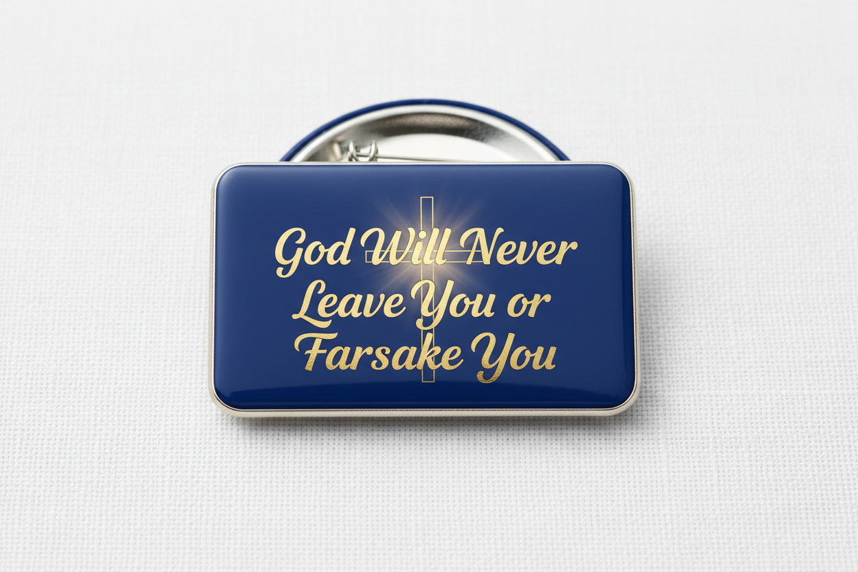 God will never leave you or forsake you Acrylic Fridge Magnetic 3-inch x 4-inch
