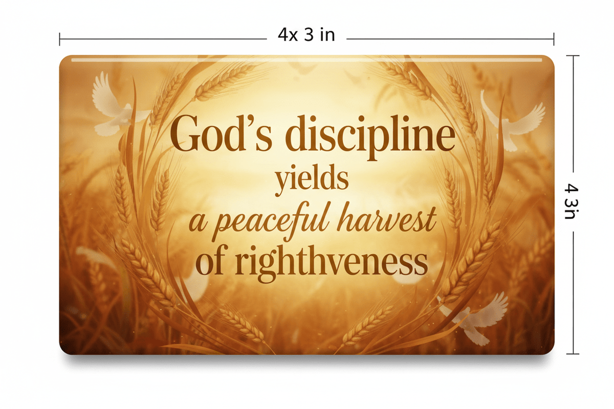 God’s discipline yields a peaceful harvest of righteousness Acrylic Fridge Magnetic 3-inch x 4-inch - My Pinbacks