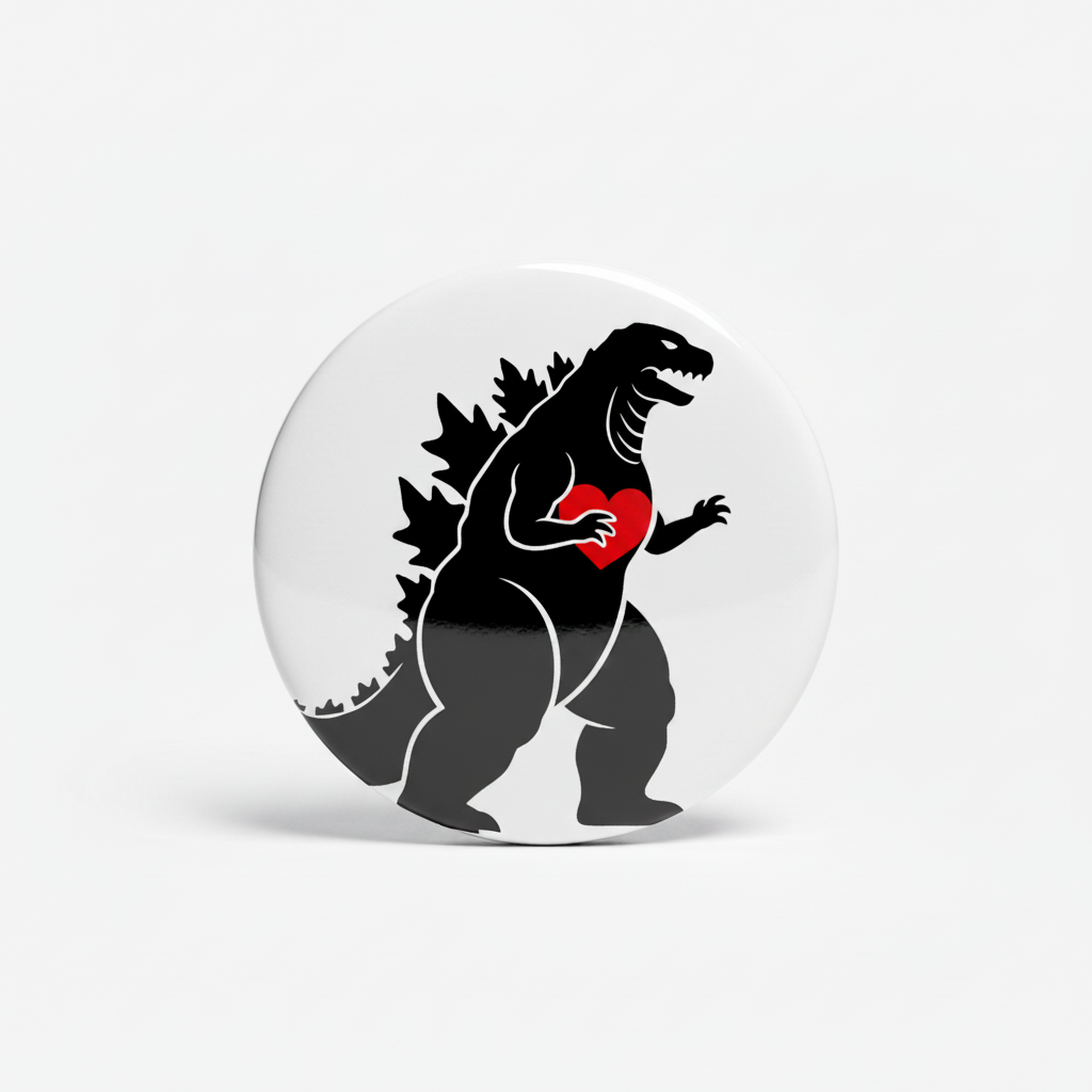Godzilla Heart Pinback 2.25-inch