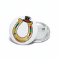 Gold Horseshoe Tiny Hat  Pinback 2.25-inch